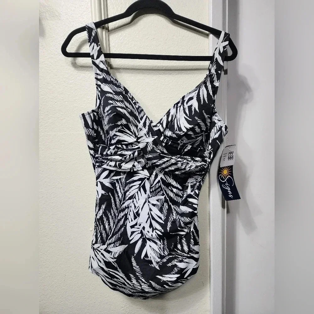 Sun Signs NWT Tropical One Piece Bathing Suit - Size 14